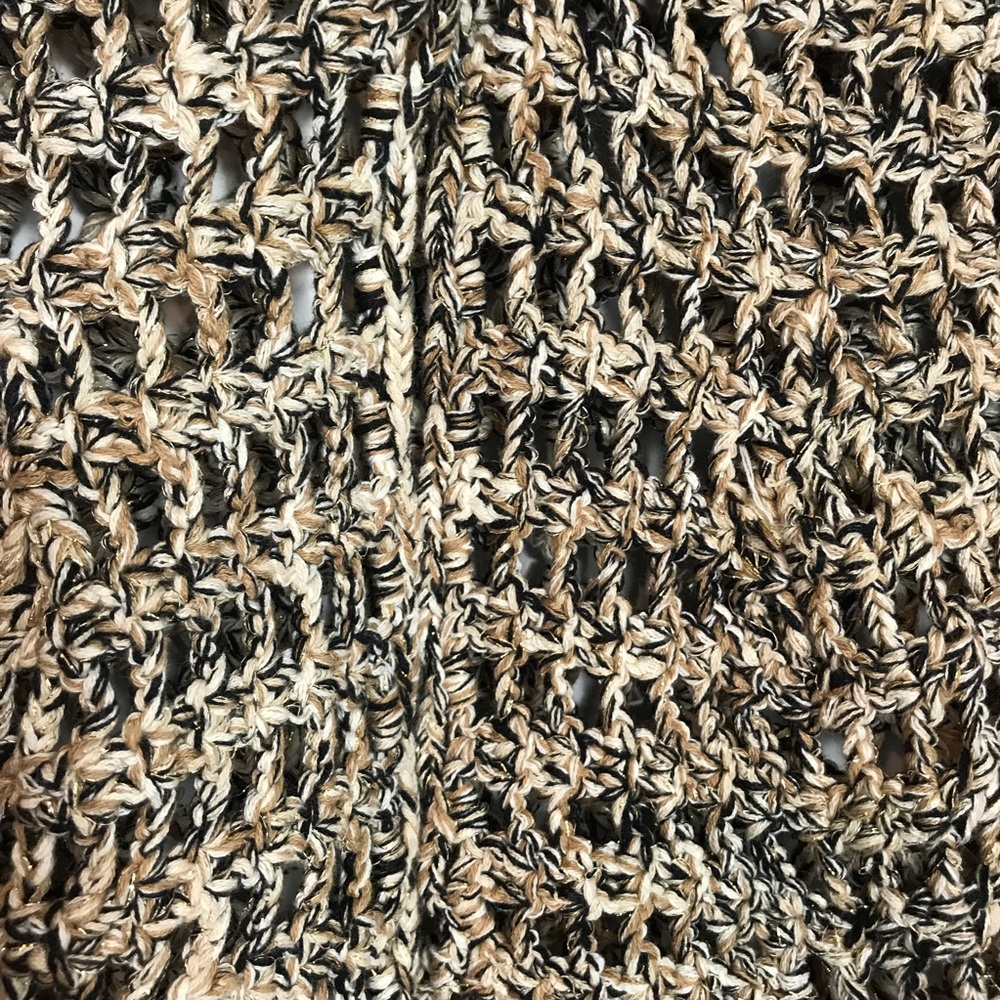 Ruby Rd Open Front Sweater W Ruffle & Gold Thread - image 4